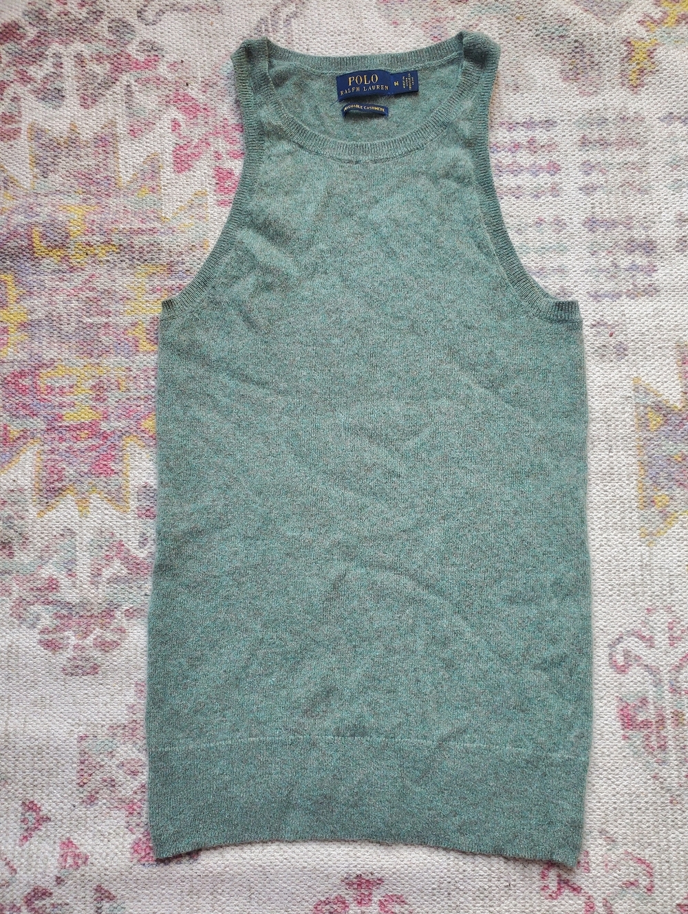 Polo Ralph Lauren Sleeveless Cashmere Tank in Seafoam Green Size M